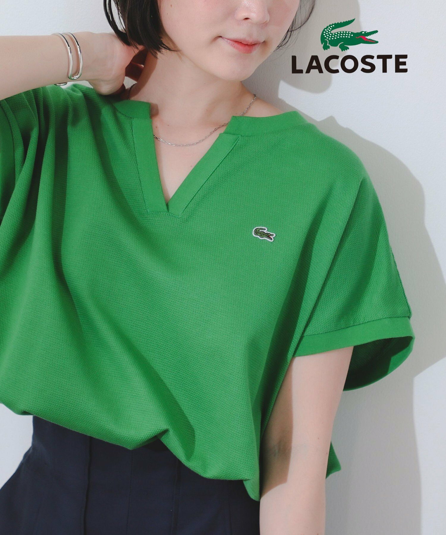 LACOSTE for B:MING by BEAMS / 別注 カノコ ハーフスリーブ Tシャツ 24SS ウォッシャブル イージーケア